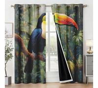 Générique Rideau Occultant Toucan, Rideaux Motif Oiseau Tropical, Lot de 2 Rideau et Draperies Intérieurs à Oeillets, Rideaux pour Cuisine Chambre Salon, 140x180 cm (LxH) B-D131
