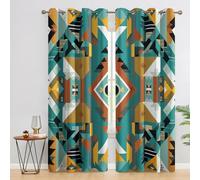 Générique Rideau Occultant Tribal Aztèque, Rideaux Sud-Ouest Amérindiens pour Salon et Chambre, Rideau Occultant Thermiques avec Oeillets, 2 Pièces 140X260 cm (LXH) X&-7