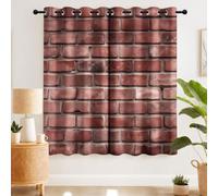Générique Rideau Occultant Vintage Rustique Salon Moderne Thermique Isolant Anti Froid Polyester 2 Pièces 132 x 214 CM Rideaux De Fenêtre Aspect Vieilli Texture pour Chambre Cuisine Décoration