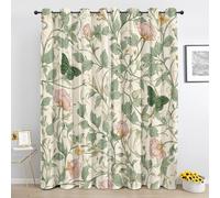 Générique Rideau Papillon Floral Vintage - Rideau Occultant Thermique William Morris - Lot de 2 Rideaux à Oeillets pour Chambre à Coucher - 140L x 145H cm, Sc269