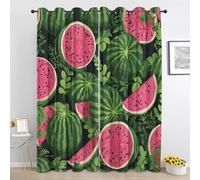Générique Rideau Pastèque Été - Rideaux Occultant Fruits Tropicaux - pour Salon Chambre - Rideau 2 Panneaux Thermique Isolant - 140L x 240H cm
