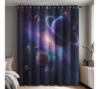 Générique Rideau Planète, Lot de 2 Rideau Thermique Anti Chaleur, Rideaux Occultant Espace Extérieur Galaxie pour Cuisine Chambre Salon, Rideaux Decoration Maison, 140x200 cm (LxH) B-D91
