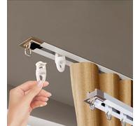 Générique Rideau Rail Rail De Tringle à Rideau Caché,Système De Montage Au Plafond,Rail Invisible Encastré pour Fenêtres/Séparateur De Pièce(Size:200cm/6.6ft)