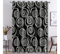 Générique Rideau Tourbillon Abstrait, Rideaux Occultant Motif Ligne Spirale Moderne pour Decoration Salon Chambre Fenetre, Draperies Intérieurs à Oeillets Lot de 2, L 117 x H 137 cm