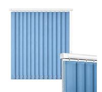 Générique Rideaux à Lamelles Verticales en Tissu, Stores Vénitiens Verticaux Occultants pour Parois Vitrées, Store Californien Protection UV pour Salon Chambre Bureau 60-300 cm(Bleu,B240xH130cm)