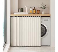 Générique Rideaux Anti-Poussière pour Espaces Ouverts Rideau de Placard Imperméable en Lin avec Rail Rideau Autocollant pour Étagères Rideau Occultant pour Placards et Cuisines,Blanc,W70cm/H90cm