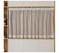 Générique Rideaux De Café Boho avec Tringle Tension pour Armoires Ouvertes - Suspension Courte sans Perçage, Protection Réglable pour Bibliothèques Et Rangements À Chaussures(Rattan,160x70cm)