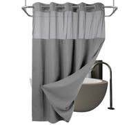 Générique Rideaux de Douche gaufrés,Rideaux de Douche imperméables | Rideaux de imperméables sans Crochet | de Bain multifonctionnels, Rideaux de Bain ménagers avec vivaneau pour hôtel, hôtel