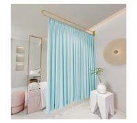 Générique Rideaux de séparation de pièce Bleus de 2,3 m x 2 m (8 pi / 6,5 pi) pour lit d'hôpital, cloisons médicales, Panneaux de Rideaux, Tringle Murale pour Salon de beauté, Spa, laboratoi