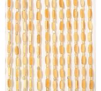 Générique Rideaux en Perles De Bois pour Portes 52 Brins 90x200cm, Fabrication à La Main Rideau à Mouche Suspendu Panneau De Moustiquaire, pour Restaurant Porte Entrée Salon Diviseur(Beige)