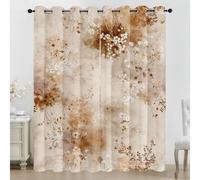 Générique Rideaux Fleur Rétro, Rideau Occultant Plante Aquarelle, Rideaux Ferme Rural Thermique Isolant et Anti-Bruit pour Salon et Chambre Lot de 2 Opaque à Oeillets, 228x228 cm LxH GS14