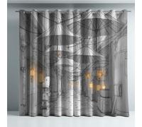 Générique Rideaux Insonorisants Illustrations De Contes De Fées, Rideaux à œillets Lisse Microfiber Isolant Thermique Tentures Occultants pour Le Salon La Chambre Bureau Gris 140 x 225 cm 2 Panneaux