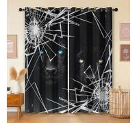 Générique Rideaux Loup Occultants Isolant Thermique Anti Froid, Largeur 140 x Hauteur 220cm, Rideaux Toile D'AraignéE pour Salon et Chambre, Tenture Opaque à Oeillets, 2 Pièces B2287