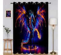 Générique Rideaux Occultant Arc-en-Ciel PhéNix Rideau BêTe Mythique Rideaux Anti Bruit, Rideau Thermique Isolant Anti Froid et Chaleur, Facile à Installer 2xL140xH260 cmH647