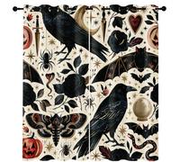 Générique Rideaux Occultant Corbeau Gothique 140x220 cm 2 Pièces