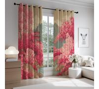 Générique Rideaux Occultant de 140 x 180 CM Rose - Rideau Occultant pour Wohnzimmer Schlafzimmer Chambre - Style Japonais Paysage Plante Lot de 2 avec Isolation Thermique et Insonorisée