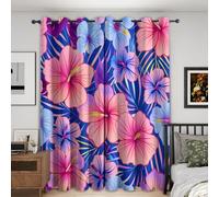 Générique Rideaux Occultant Fleurs d'hibiscus, 220 cm Hauteur