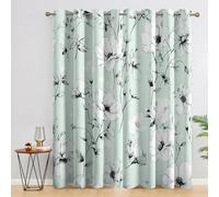 Générique Rideaux Occultant Fleurs Vert Menthe, 180 cm Hauteur