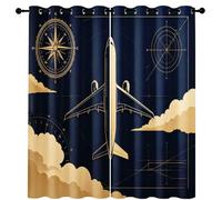 Générique Rideaux Occultant Plan d’Avion 140x220 cm 2 Pièces
