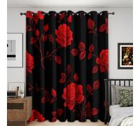 Générique Rideaux Occultant Rose Rouge, 200 cm Hauteur