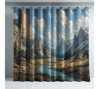 Générique Rideaux occultants Lavable en Machine Microfibre Polyester 2 pièces Décoration de Chambre d'ado Bleu Plongée Fantaisie esthétique,85x200cm (33x79 in)