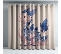 Générique Rideaux occultants Protection Contre la Chaleur Polyester Infroissable 2 pièces Décoration de Chambre d'ado Bleu Or Illustration réaliste esthétique,280x300cm (110x118 in)