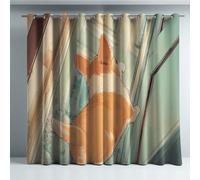 Générique Rideaux occultants Protection Contre la Chaleur Polyester Infroissable 2 pièces Décoration de Chambre d'ado Rose Vert Animal Fleur esthétique,85x200cm (33x79 in)