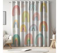 Générique Rideaux occultants Salon, Panneaux Thermiques, œillets, Motif Peint, Multicolore Nuage Pois, intimité, 140 x 225 cm, Isolation Thermique, fenêtre, déco Maison, économie énergie, Chic