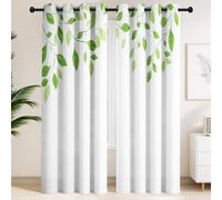 Générique Rideaux Occultants Vignes Fleuries Vertes 135 x 200 CM | Anti Froid et Chaleur - Lot de 2 Rideaux Style Scandinave, Minimaliste, Naturel pour Pièce à Vivre, Véranda