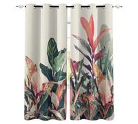 Générique Rideaux Opaque Feuille Rideau Occultant Thermiques Fleurs Et Feuilles De La Jungle Tropicale Rideaux Isolant Phonique Chambre Salon Anti Froid Et Chaleur Enfant Adulte Lot De 2, 117x137cm