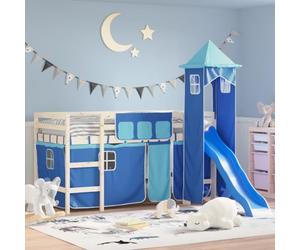 Générique Rideaux pour lit Mezzanine avec Tour Bleu Polyester, Meubles, Lits & Accessoires, Accessoires pour Lits et Cadres de lit, Bleu, (Poids 3.31KG)