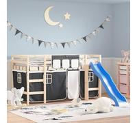 Générique Rideaux pour lit Mezzanine Blanc et Noir Polyester,Meubles,Lits & Accessoires,Accessoires pour Lits et Cadres de lit,Noir,0.65 KG,835913