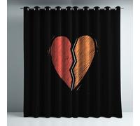 Générique Rideaux Salon Chambre Noir Intense, Rideaux occultants et Panneaux Thermiques à œillets, Minimaliste Vintage Isolation Thermique intimité réduction de lumière et Occultation, 140 x 225 cm