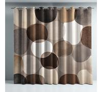 Générique Rideaux Thermiques Géométrie Abstrait Rideaux à œillets Lourd Microfiber Isolant Thermique Tentures Occultants pour Le Salon La Chambre Bureau Marron 140 x 175 cm 2 Panneaux