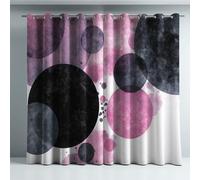 Générique Rideaux Thermiques Géométrie Cercle Rideaux à œillets Épais Microfiber Réducteur de Bruit Tentures Occultants pour Le Salon La Chambre Bureau Rouge 140 x 225 cm 2 Panneaux