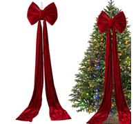 Générique Riesige Schleife für den Weihnachtsbaum | Vorgebundene, große Deko-Schleife | Wiederverwendbare Weihnachtsschleife | Für drinnen, drinnen, draußen, Tür, Haustür, Treppe, Hintergrund, GA