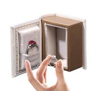 Générique Ring Box - 2.17 inches Custom Ring Box | Book Shape Jewelry Case | Magnetic Closure Engagement Rings Boxes for Birthday Women Men Travel Christmas Engagement Proposal