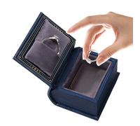 Générique Ring Box - 2.17 Inches Custom Ring Box | Book Shape Jewelry Case | Magnetic Closure Engagement Rings Boxes For Birthday Women Men Travel Christmas Engagement Proposal