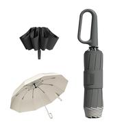 Générique Ring Bubble Umbrella, Ring Bucket Umbrella, Portable Sunny or Rainy Travel Umbrellas with Carabiner Handle, Sturdy Windproof, Reverse Umbrellas Automatic Open and Close (Gray)