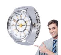 Générique Ring Clock - Vintage Quartz Finger Watch | Creative Round Rings Watch | Adjustable Retro Mini Clock Ring Birthday Gift Women Men