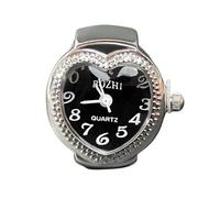 Générique Ring Finger Watches - Quartz Round Ring Watch Heart Shape | Creative Heart Shape Finger Watch Quartz Analog Round Rings Watchh for Women Men