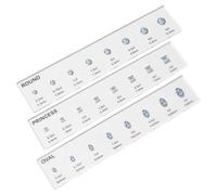 Générique Ring Measurer Tool - 3 Pieces Acrylic Gem Gauge For Sizing | 7.9x1.9in Round Oval Square Finger Measurement Device | Jewelry Making Essential Supplies For Beginners Women Men Craft Template