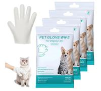 Générique Rinse-Free Dog Shampoo Mitts, No Rinse Pet Care Wipes, Hypoallergenic Pet Bath Wipes 6 Packs, Deodorizing Disposable Pet Wipes for Paw Face Ear Fur and Butt (4PCS)