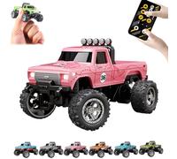 Générique RipRush Mini Monster 1:64 Off-Road LED Alloy Racer, 2025 New 3-Speed Variable Speed Off-Road Vehicle with LED and Remote Control, Unleash Adventure, Build Skills (Pink,#A)