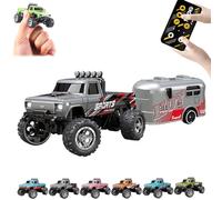 Générique RipRush Mini Monster 1:64 Off-Road LED Alloy Racer, 2025 New 3-Speed Variable Speed Off-Road Vehicle with LED and Remote Control, Unleash Adventure, Build Skills (Gray,#B)