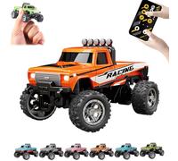 Générique RipRush Mini Monster 1:64 Off-Road LED Alloy Racer, 2025 New 3-Speed Variable Speed Off-Road Vehicle with LED and Remote Control, Unleash Adventure, Build Skills (Orange,#A)