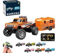Générique RipRush Mini Monster 1:64 Off-Road LED Alloy Racer, 3-Speed Modes, 360° Flip Rip Rush Alloy Racer with LED Lights, 2.4GHz Racing System, Speed/Steering Adjustable (A)