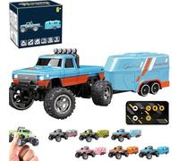Générique RipRush Mini Monster 1:64 Off-Road LED Alloy Racer, 3-Speed Modes, 360° Flip Rip Rush Alloy Racer with LED Lights, 2.4GHz Racing System, Speed/Steering Adjustable (E)
