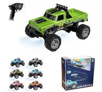 Générique RipRush Mini Monster 1:64 Off-Road LED Alloy Racer, 360° Flip Rip Rush Alloy Racer, 2025 New 3-Speed Variable Speed Off-Road Vehicle, 3-Speed Modes, 2.4GHz Racing System (Gift BoxB,Green)