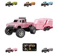 Générique Riprush Mini Monster 1:64 Off-Road LED Alloy Racer, 360° Flip Rip Rush Alloy Racer with LED Lights, 2025 New 3-Speed Variable Speed Off-Road Vehicle, Mini Rc Car (Pink)